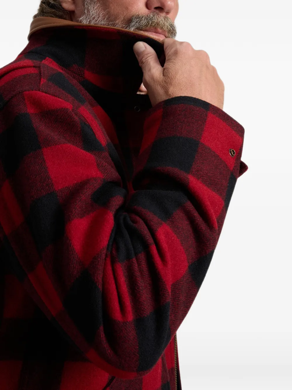 Woolrich Barn geruite jas met enkele rij knopen Rood