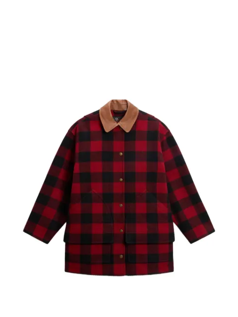 Woolrich Barn check single-breasted coat