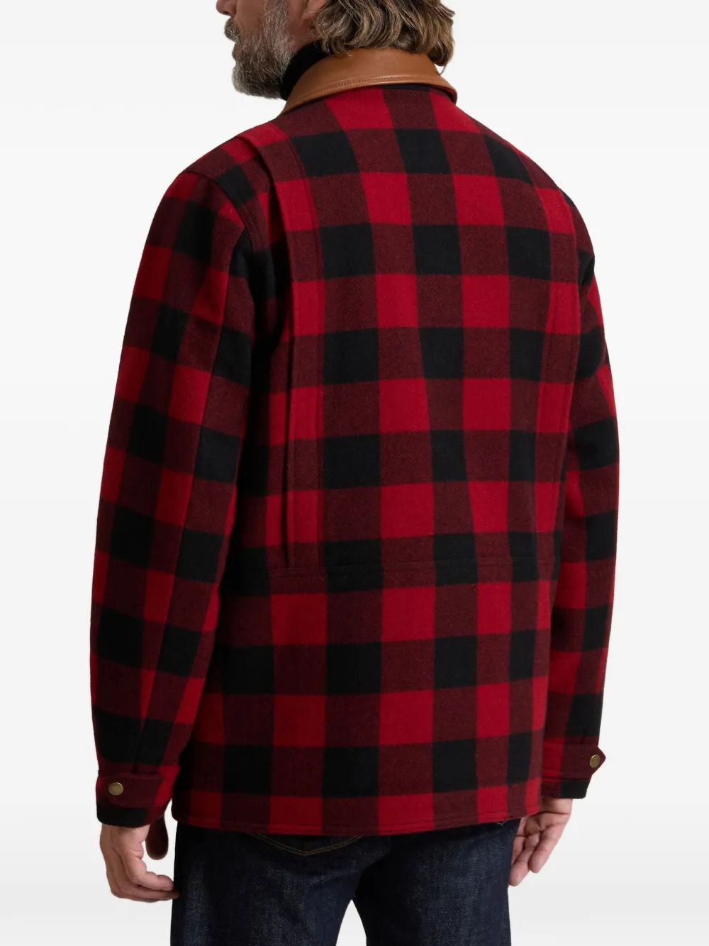 Woolrich Barn geruite jas met enkele rij knopen Rood