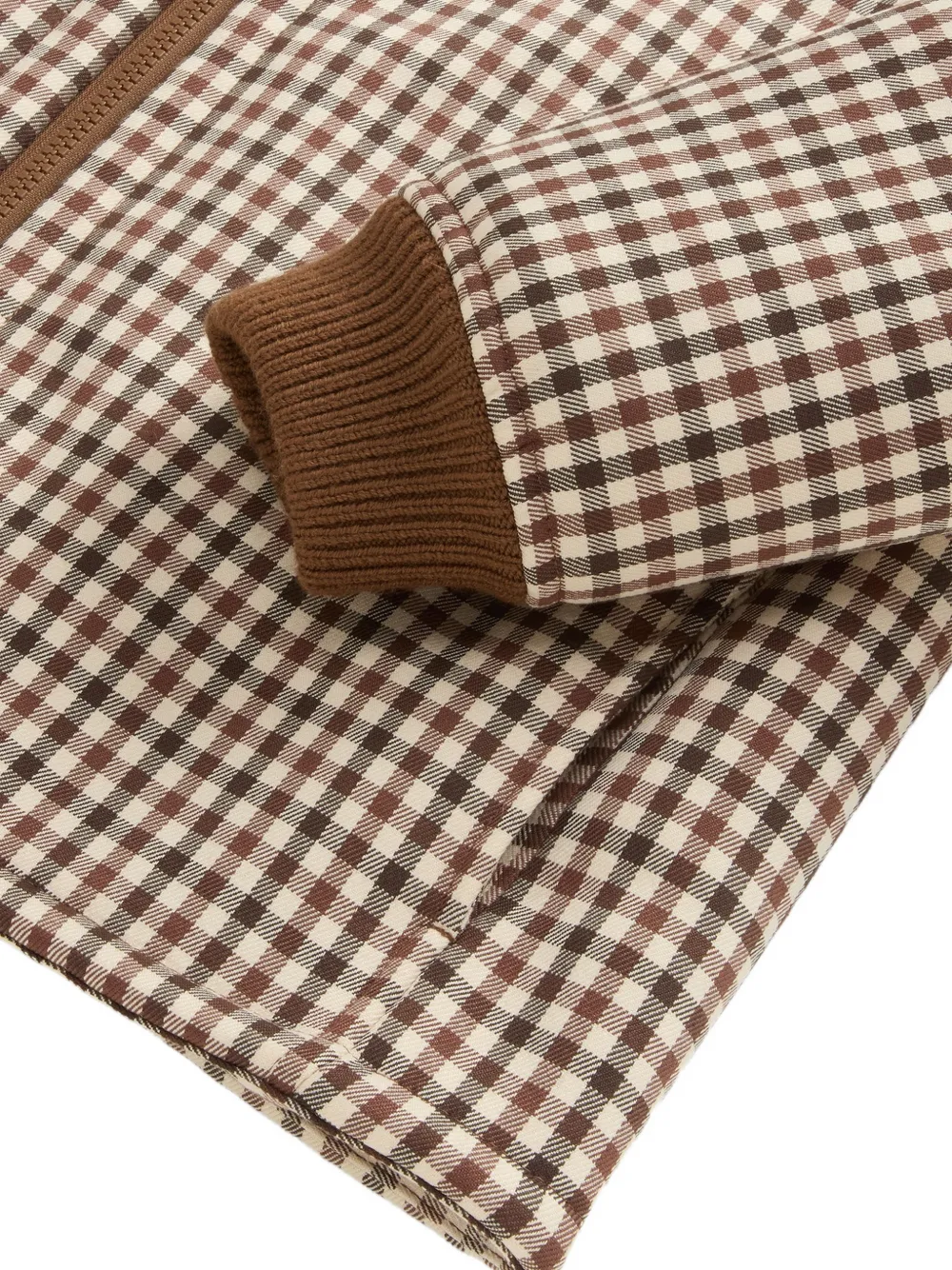 Woolrich Geruit jack met rits Bruin