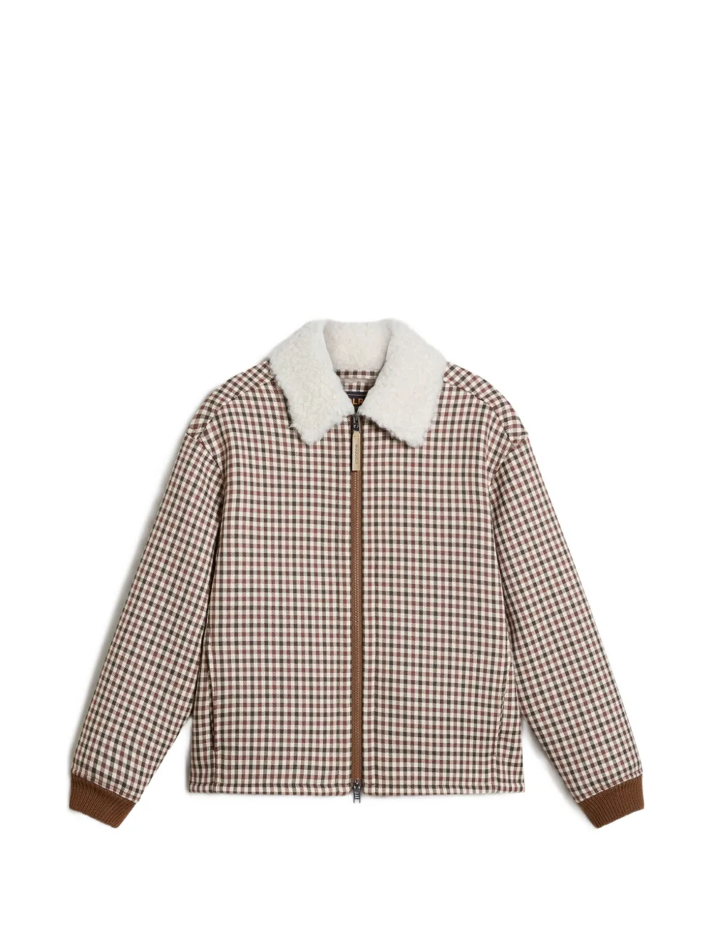 Woolrich check zip-up jacket - Marrone