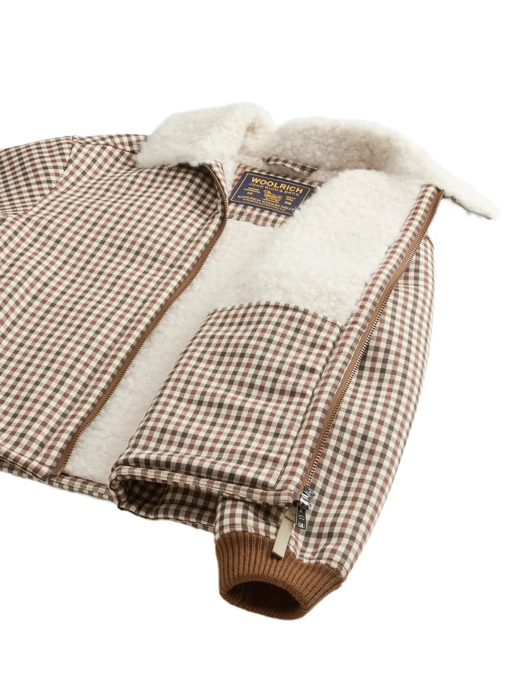 Woolrich Geruit jack met rits Bruin