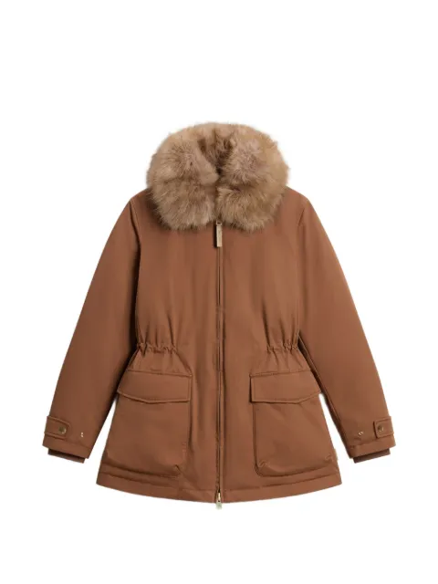 Woolrich manteau à col en fourrure artificielle et lien de resserrage