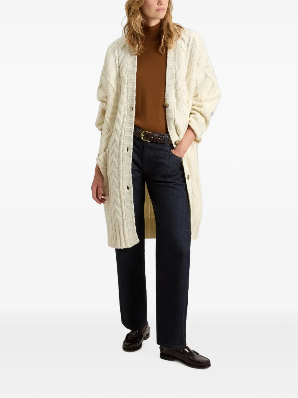 Woolrich Aran gebreide jas Wit