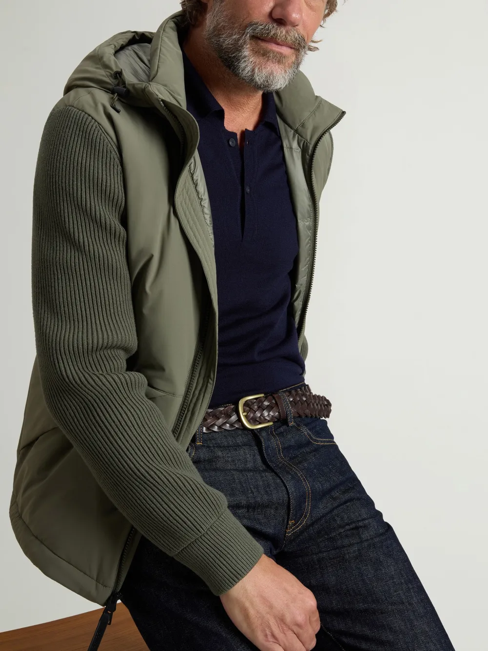 Woolrich Matt Stretch Hybrid jacket Groen