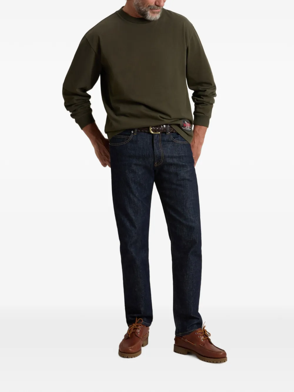 Woolrich Katoenen sweater met logopatch Groen