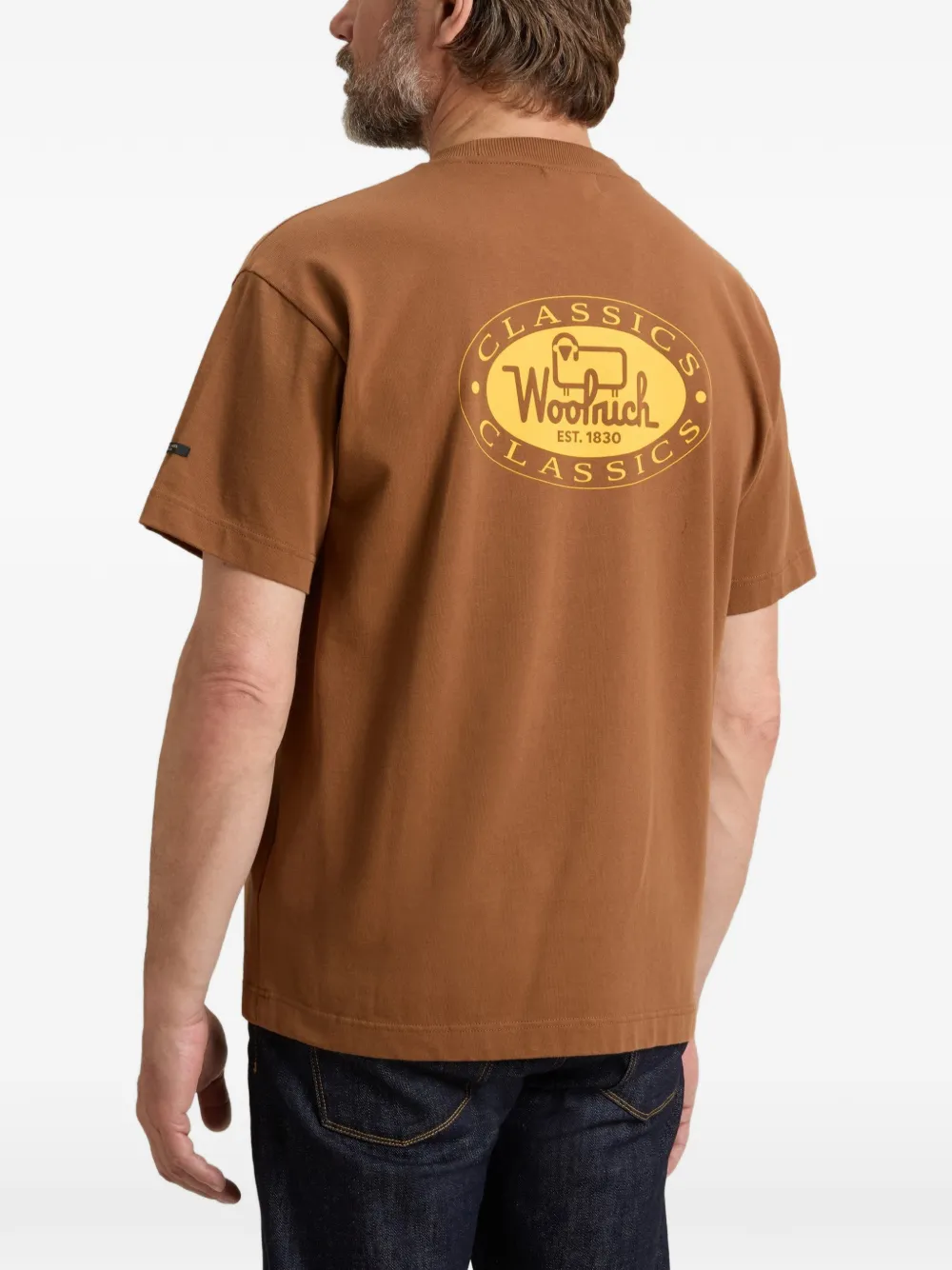 Woolrich T-shirt met logoprint Bruin