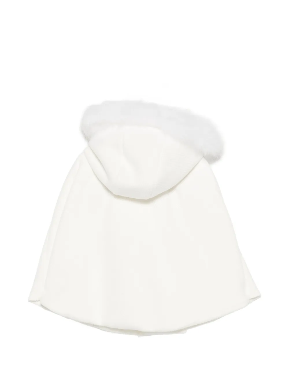Colorichiari Cape met strikdetail en afwerking van imitatiebont Wit