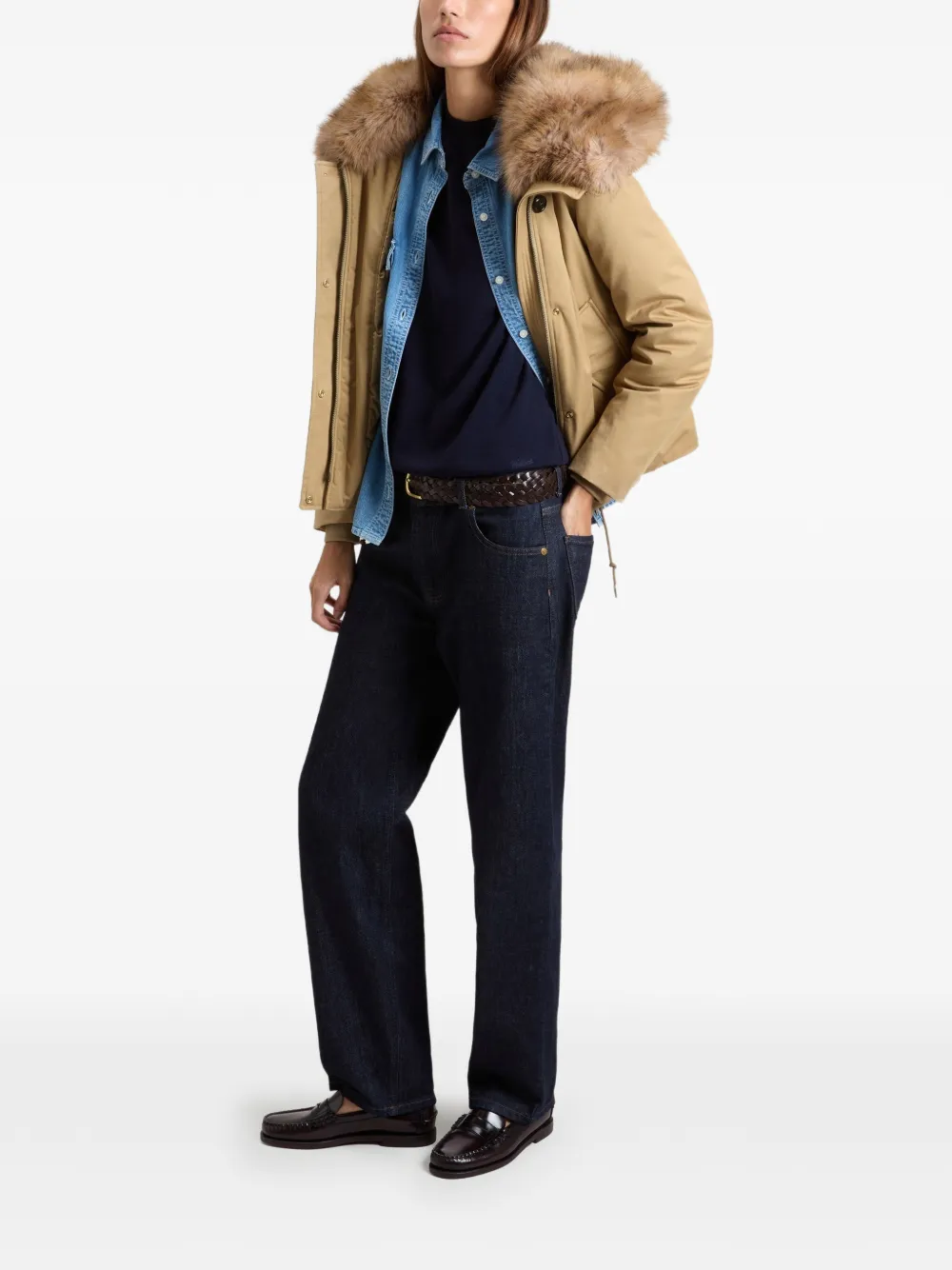 Woolrich Jack met imitatiebont Beige