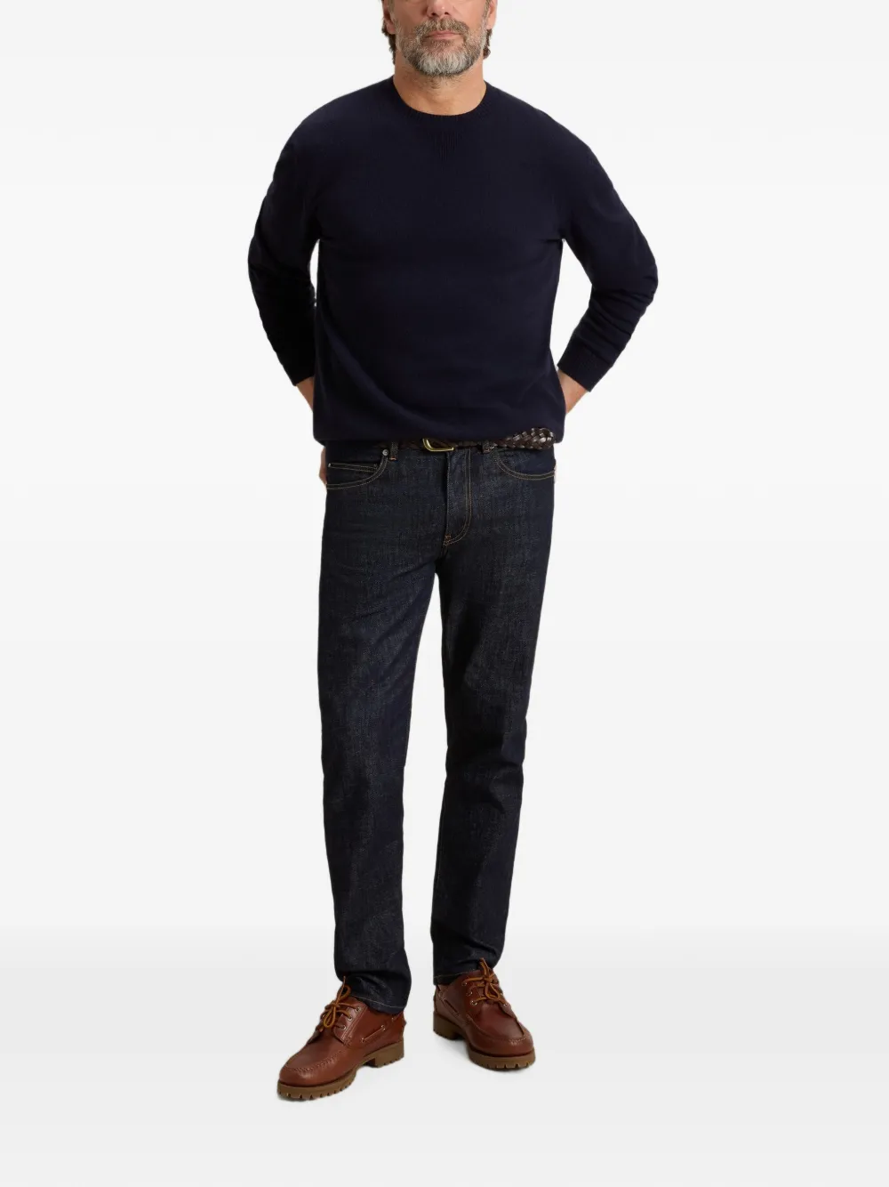 Woolrich Trui met ronde hals en geribbelde afwerking Blauw