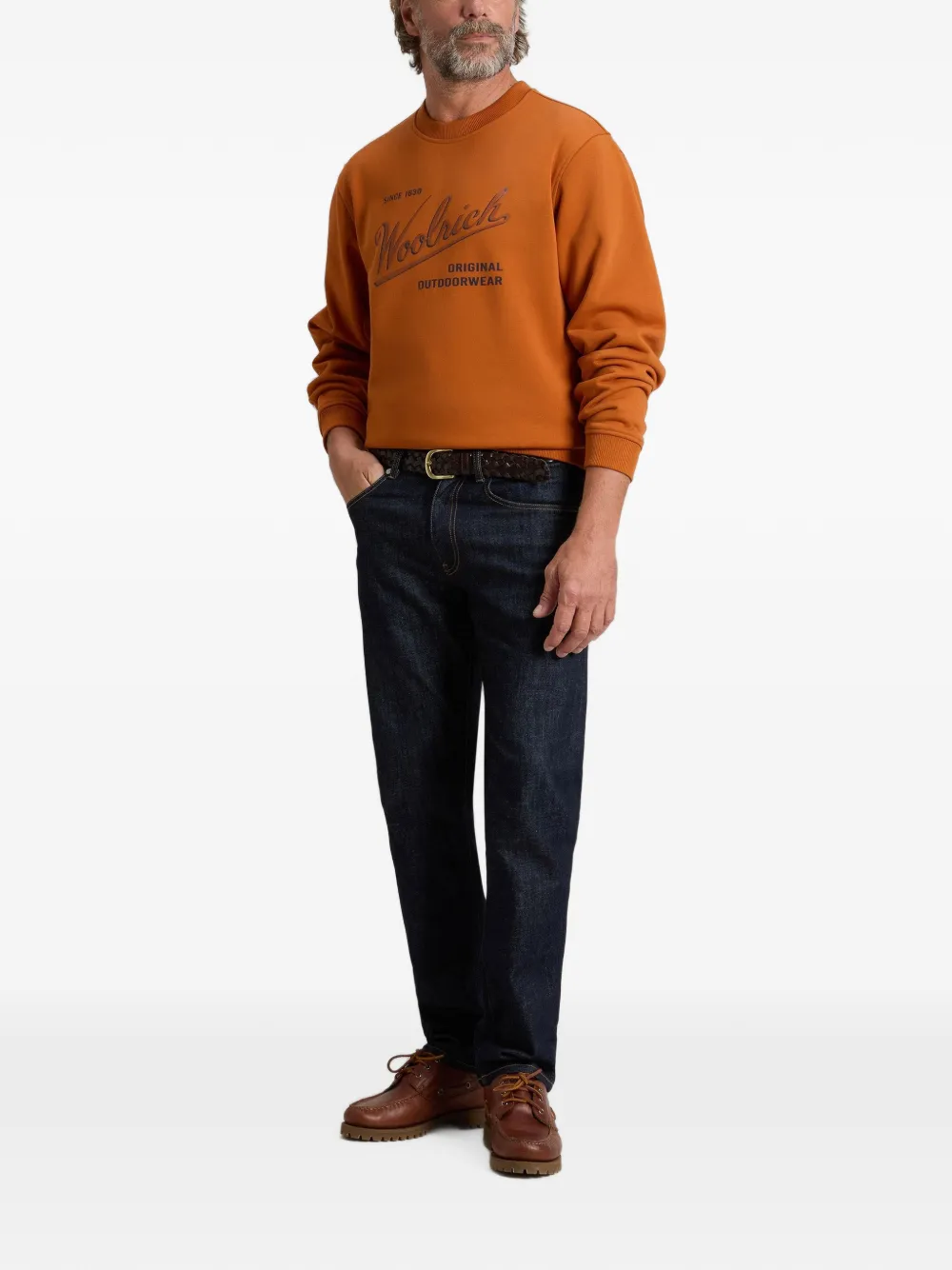 Woolrich Trui met logoprint Oranje