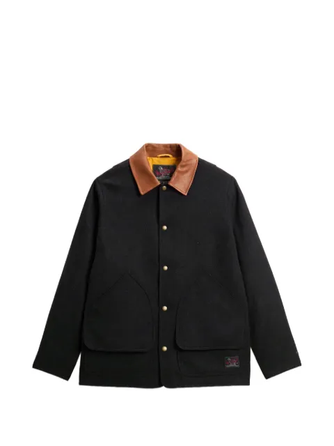 Woolrich abrigo Barn con cuello en contraste