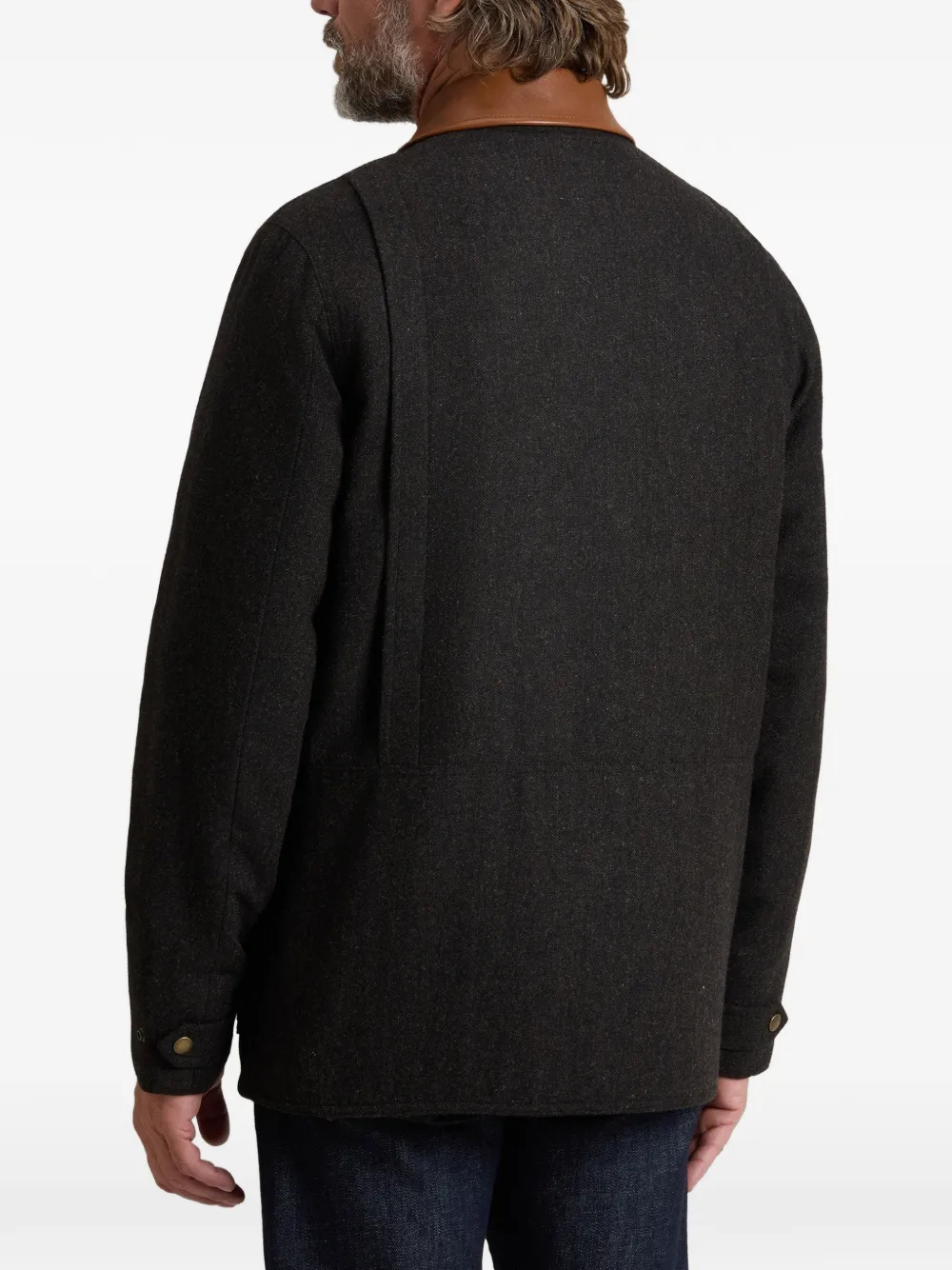 Woolrich Barn jas met contrasterende kraag Zwart