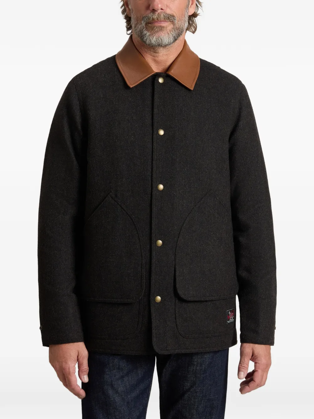 Woolrich Barn jas met contrasterende kraag Zwart