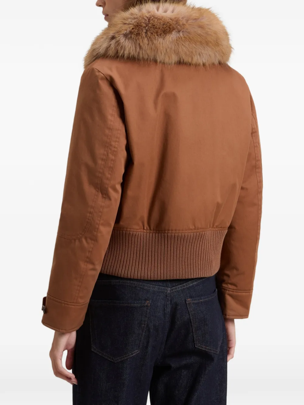 Woolrich Bomberjack met imitatie bontkraag Bruin