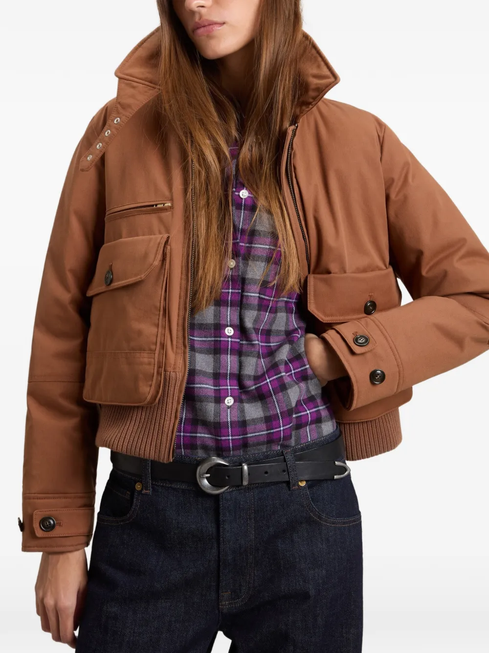 Woolrich Bomberjack met imitatie bontkraag Bruin