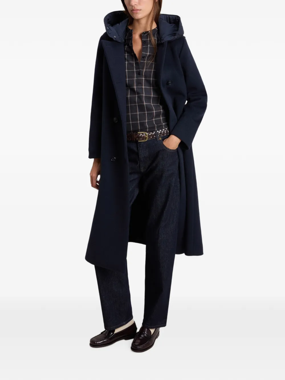 Woolrich Parka met dubbele rij knopen en capuchon Blauw