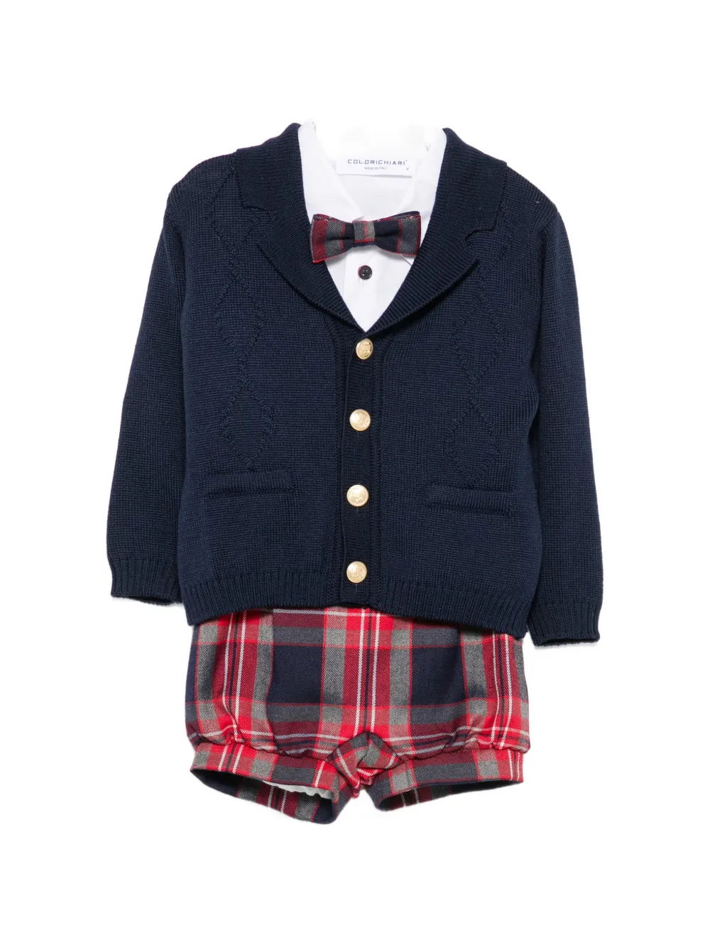 Colorichiari tartan-print four-piece set - Blau