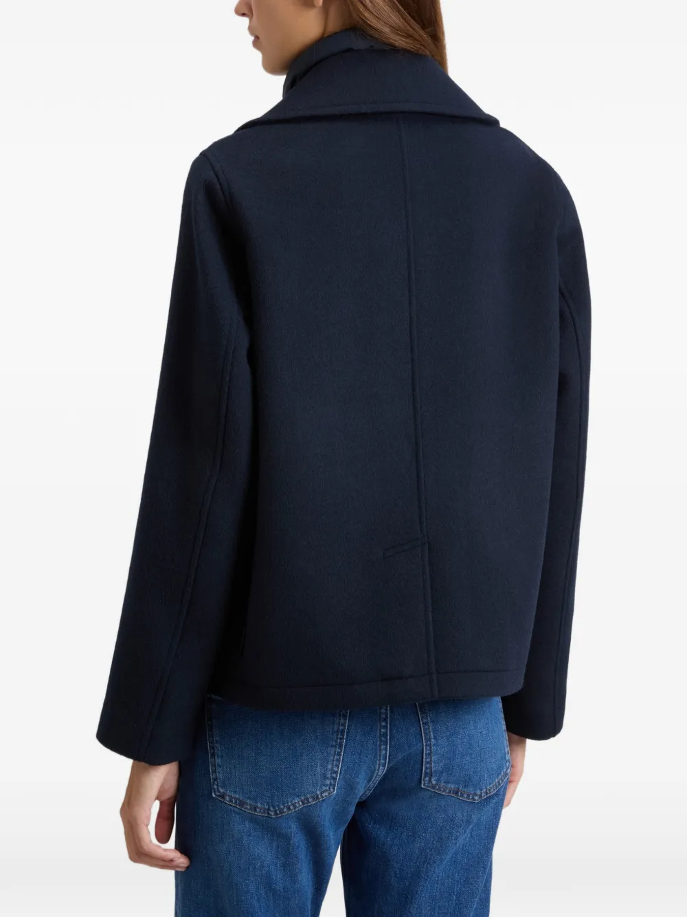 Woolrich Melton jack met knoopsluiting Blauw