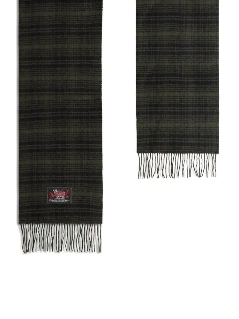 Woolrich check-pattern fringed scarf
