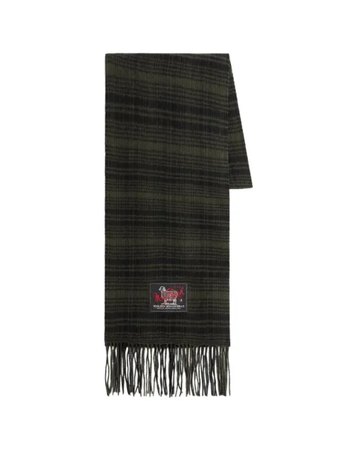 Woolrich check-pattern fringed scarf