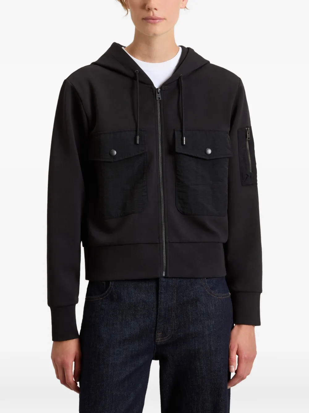 Woolrich Hoodie met rits Zwart