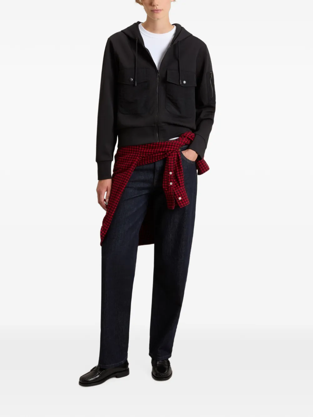 Woolrich Hoodie met rits Zwart