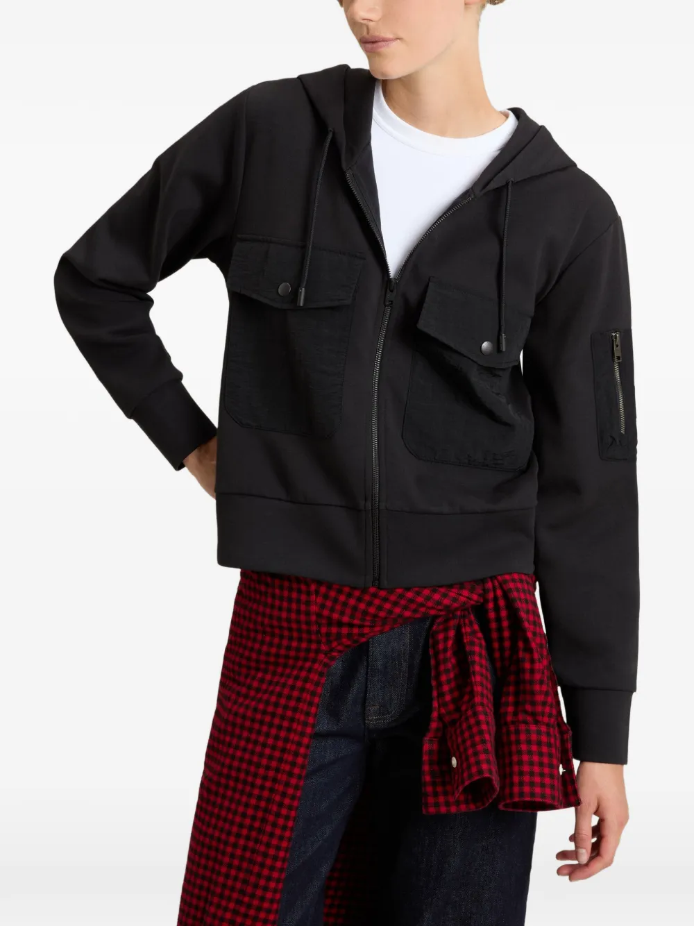 Woolrich Hoodie met rits Zwart