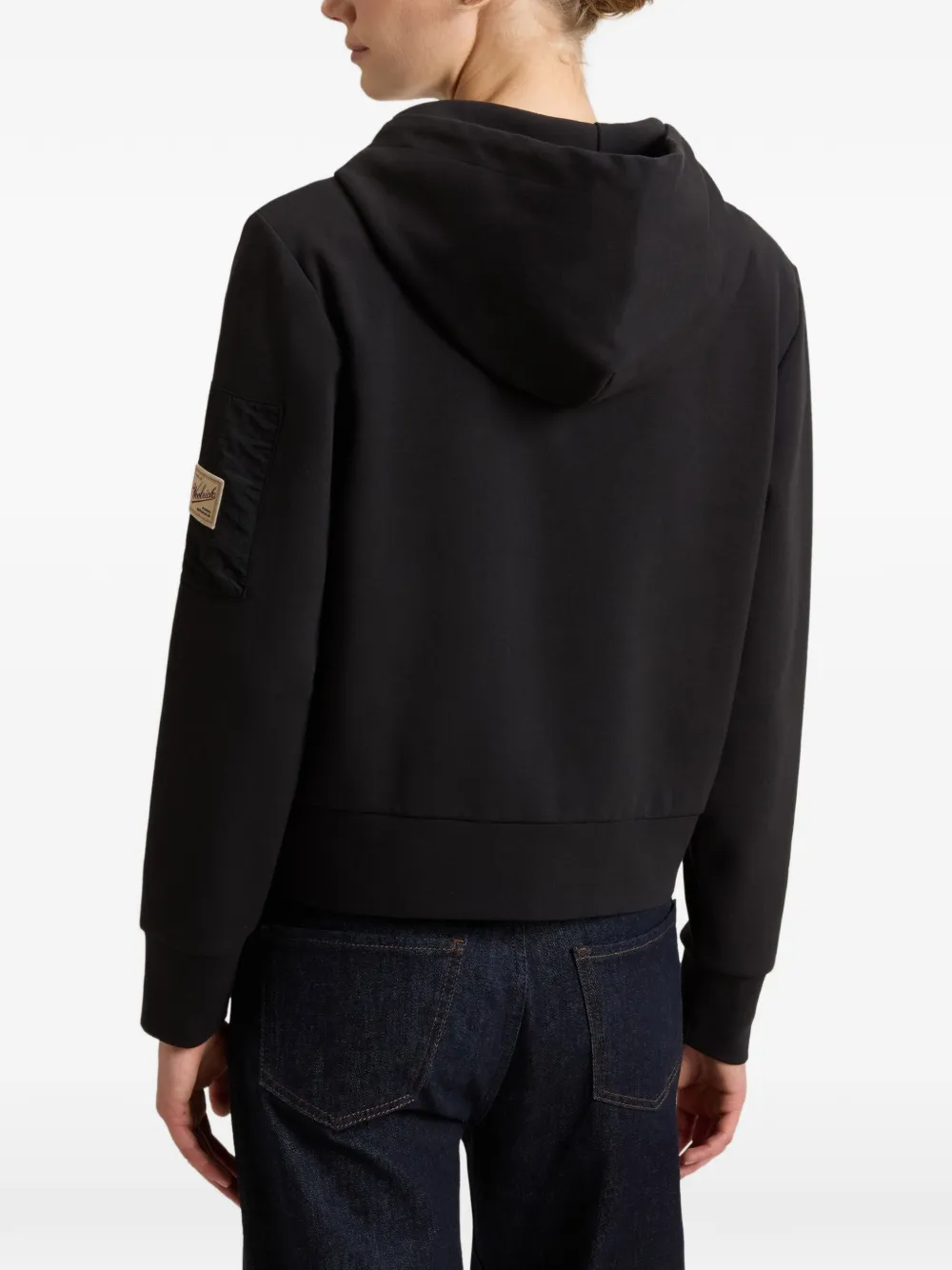Woolrich Hoodie met rits Zwart