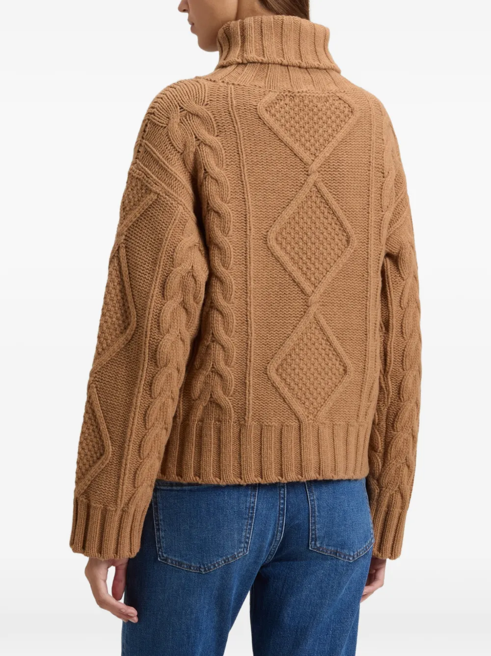 Woolrich Aran gebreide coltrui Bruin