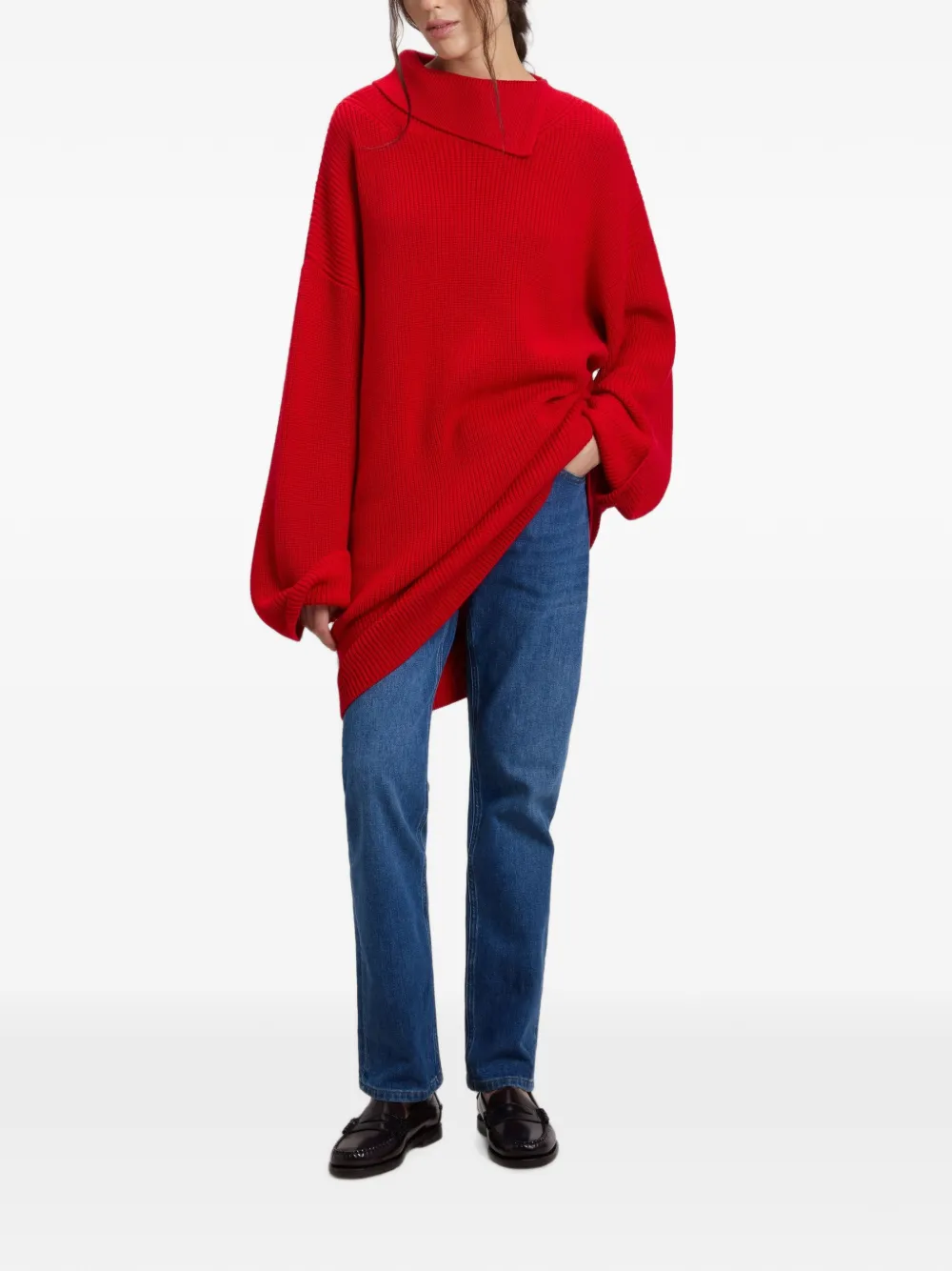 Woolrich Ribgebreide coltrui Rood