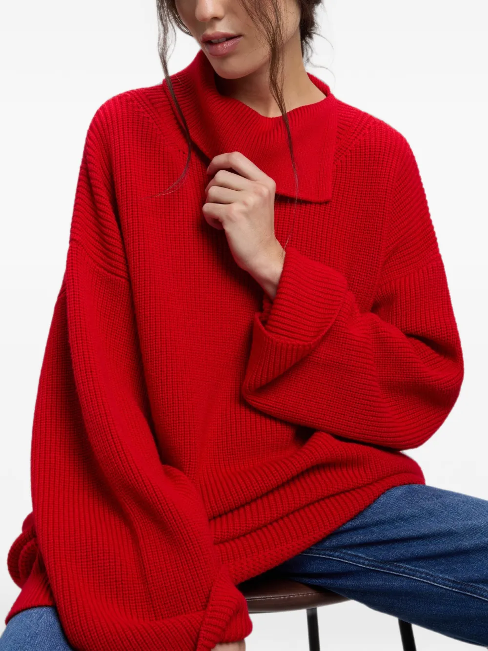 Woolrich Ribgebreide coltrui Rood