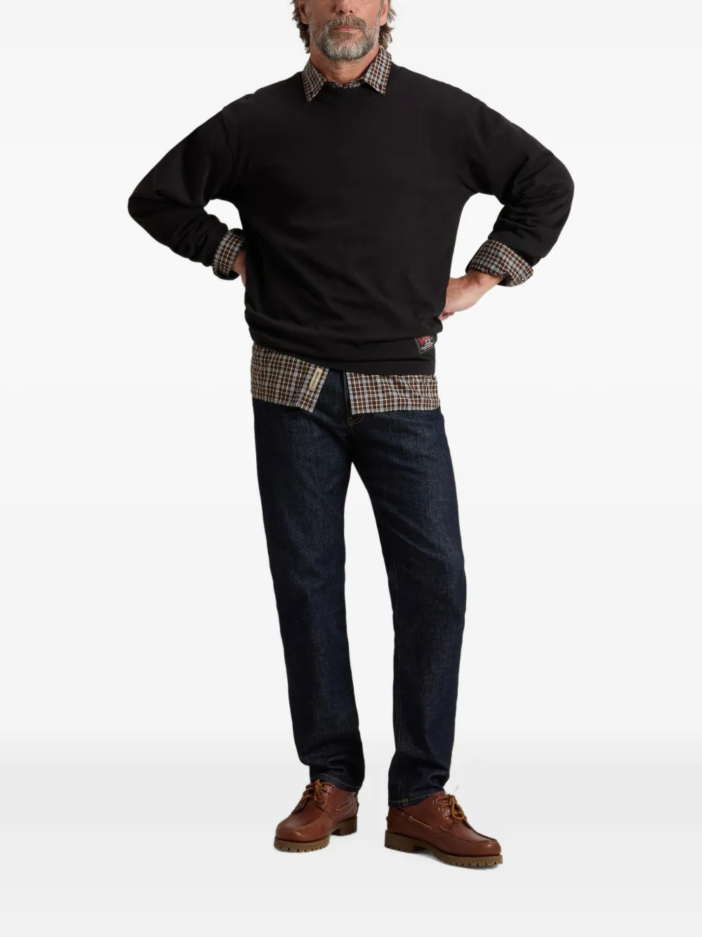 Woolrich Sweater met logopatch Zwart