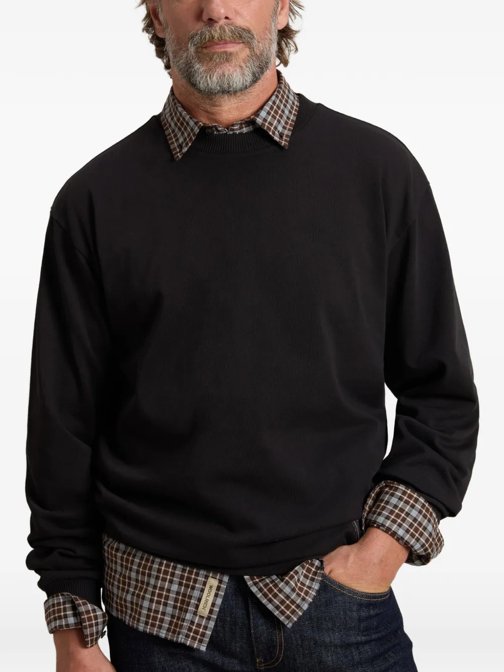 Woolrich Sweater met logopatch Zwart