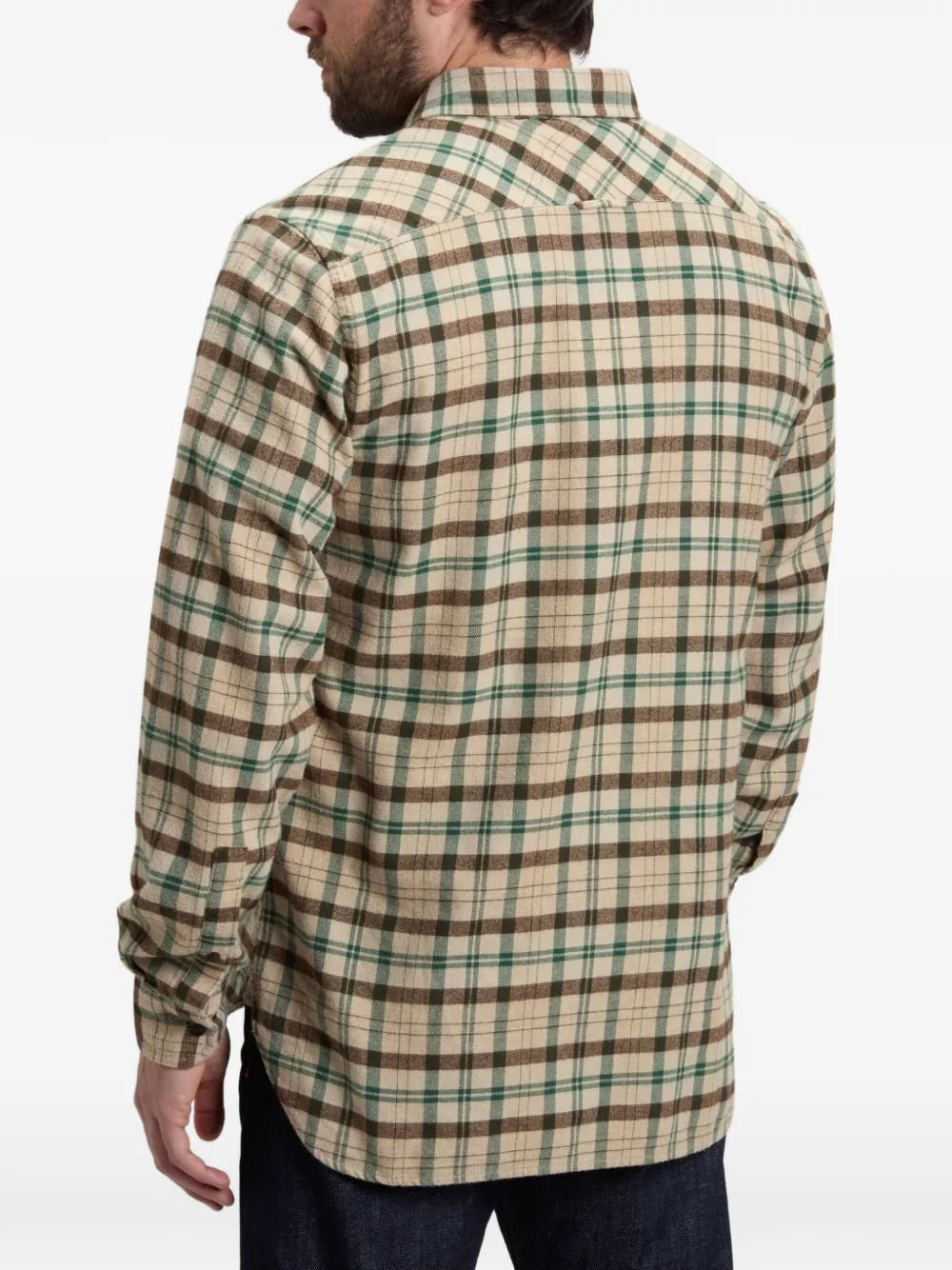 Woolrich Warren geruit flanellen overhemd Beige