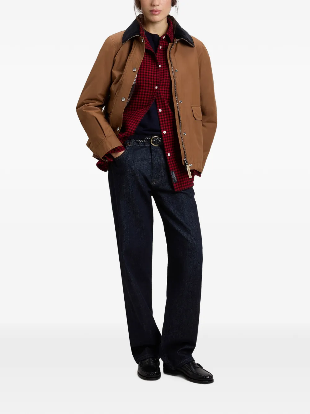 Woolrich Jack met ribfluwelen kraag van gewaxt katoen Bruin