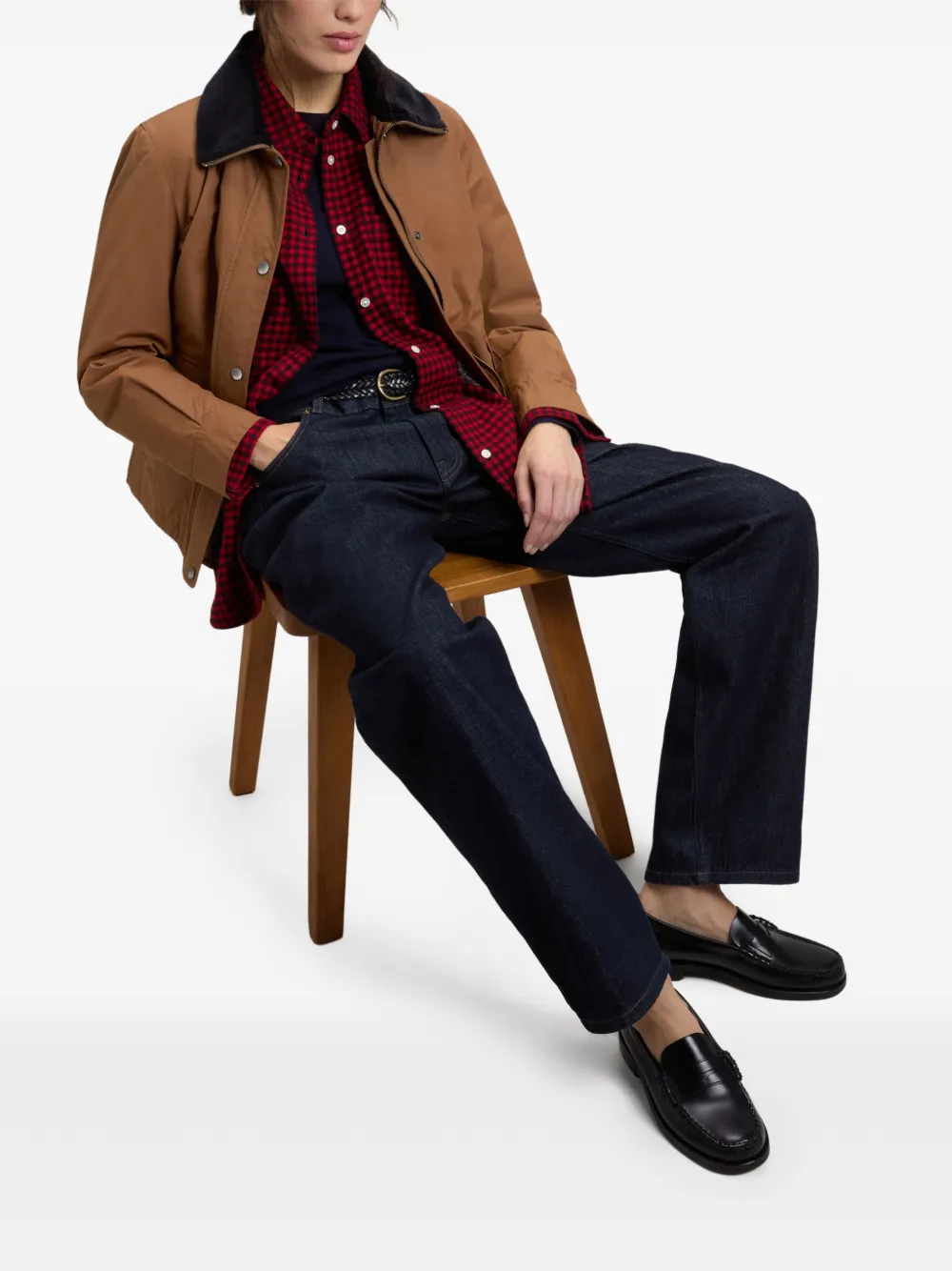 Woolrich Jack met ribfluwelen kraag van gewaxt katoen Bruin