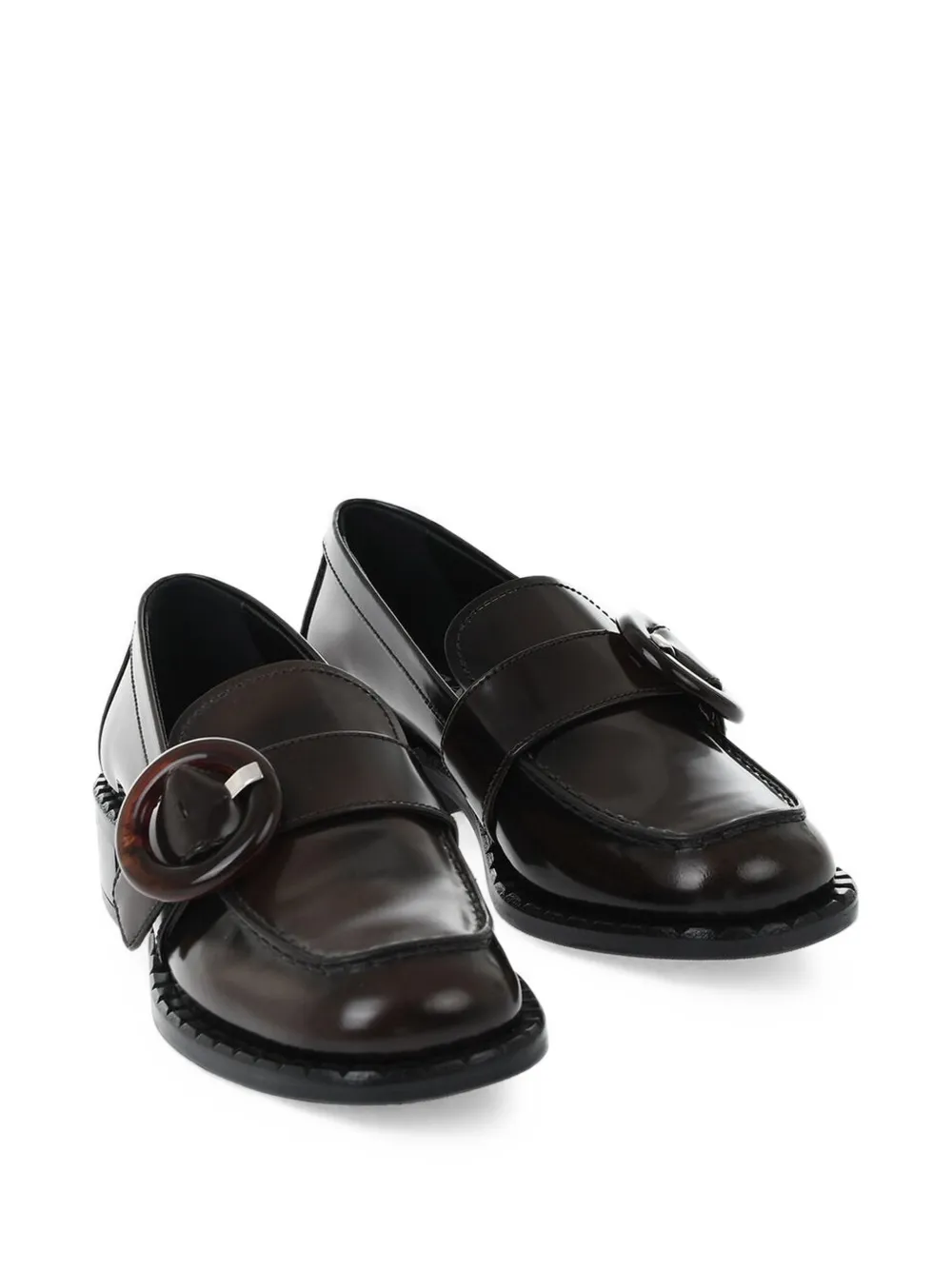 Prada buckle-detail leather loafers Bruin