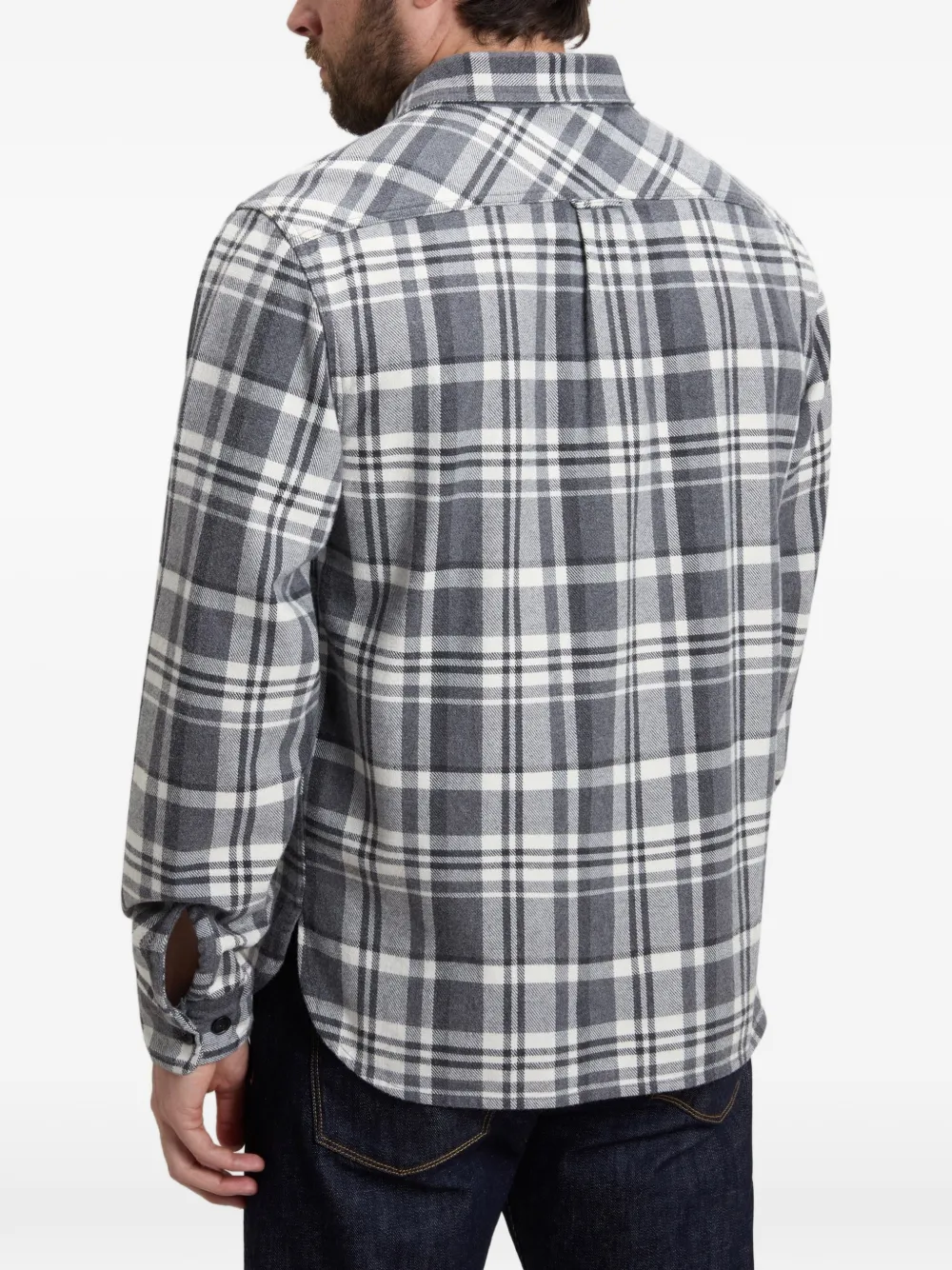 Woolrich Geruit overhemd met klepzak Grijs