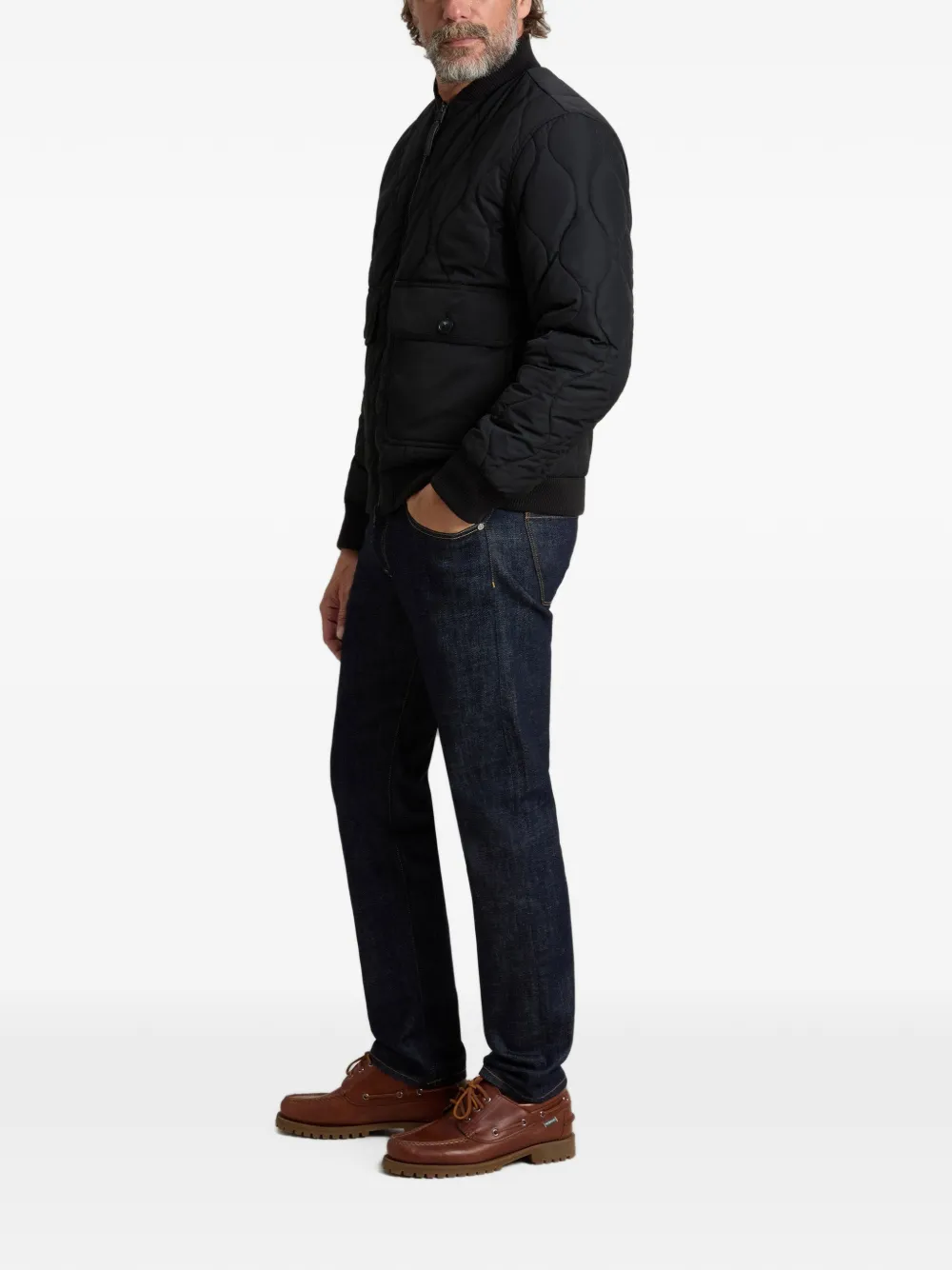 Woolrich Bomberjack met uivormig quiltpatroon Zwart