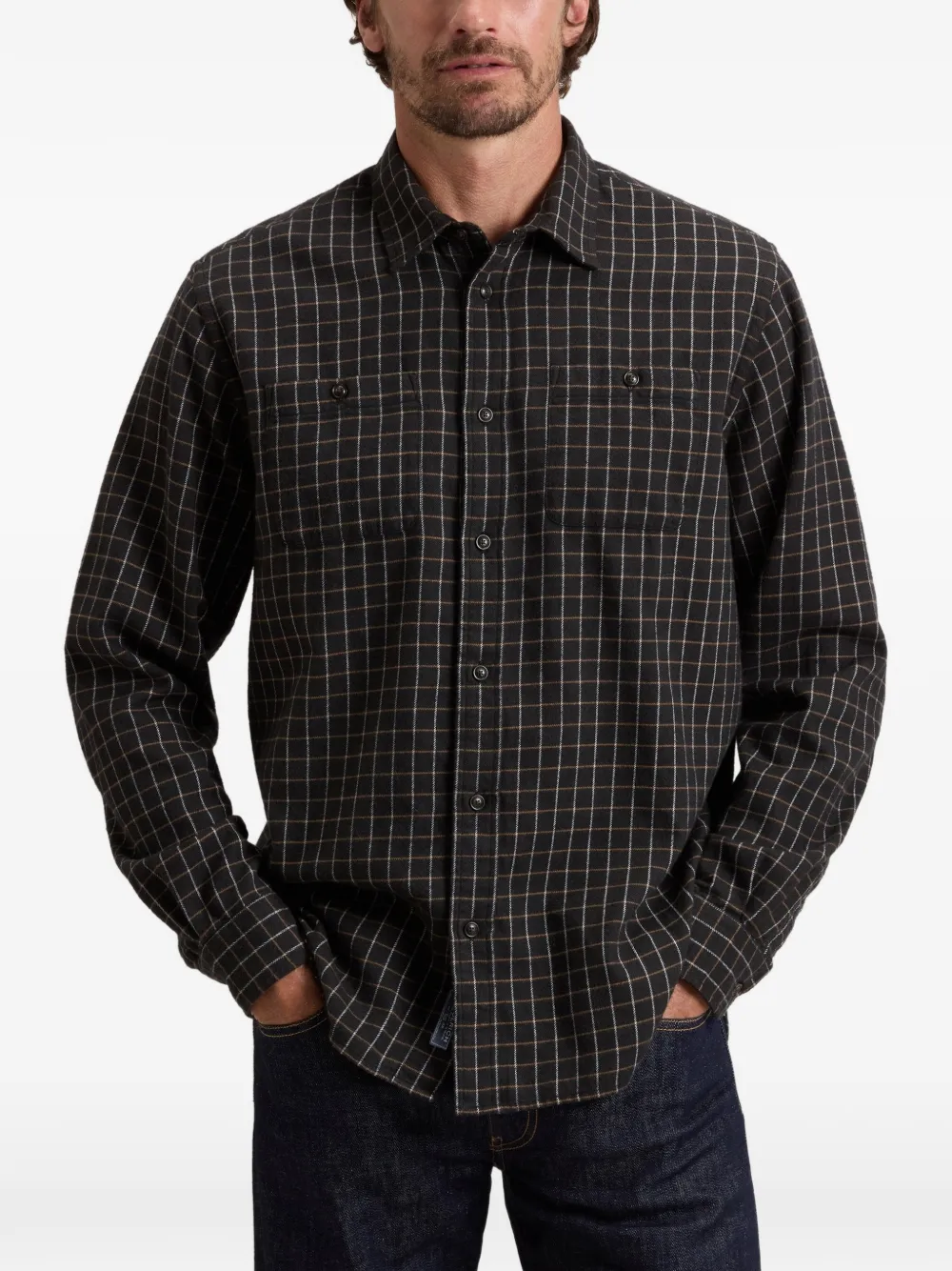 Woolrich Warren geruit flanellen overhemd Zwart
