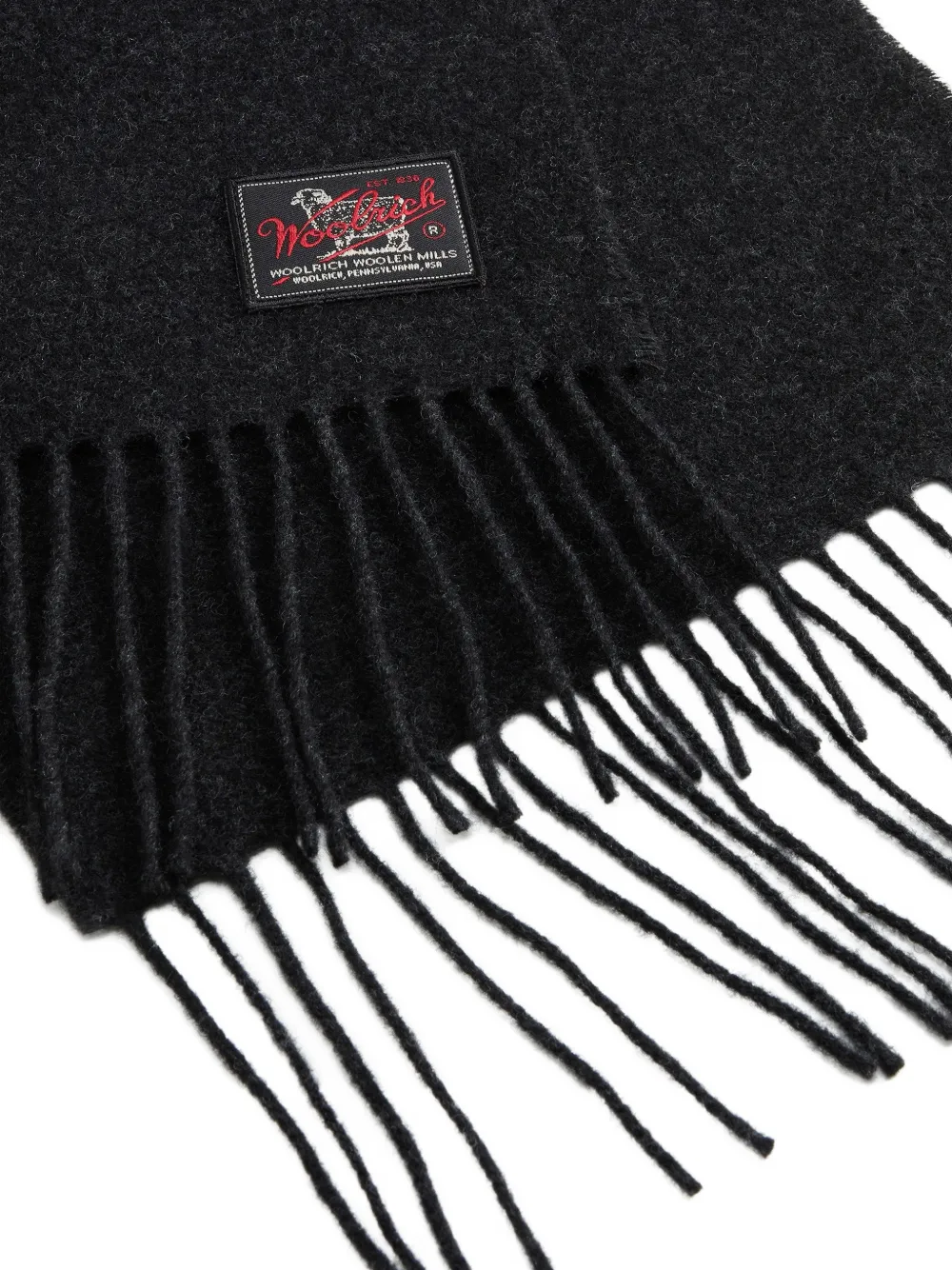 Woolrich fringed wool scarf Grijs