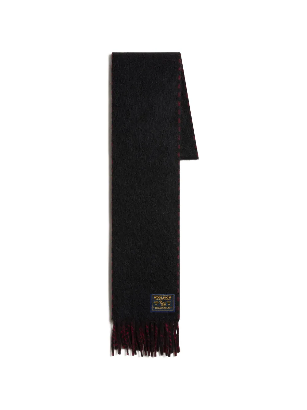 Woolrich Sciarpa a quadri con frange - Nero