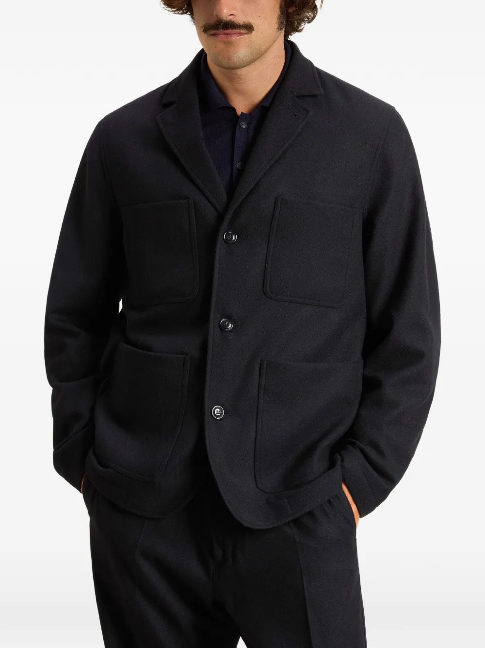 Woolrich wool-blend flannel blazer Blauw