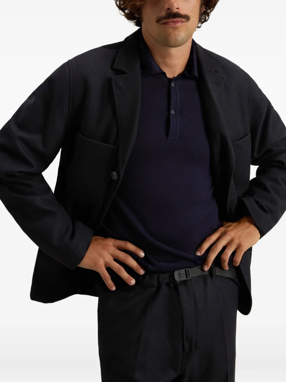 Woolrich wool-blend flannel blazer Blauw