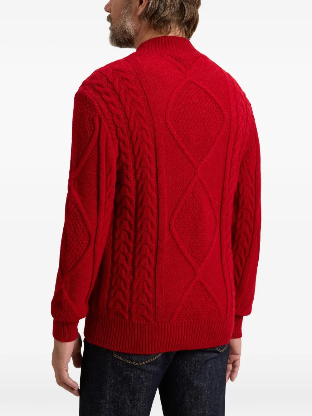 Woolrich Kabelgebreide trui met hoge hals Rood