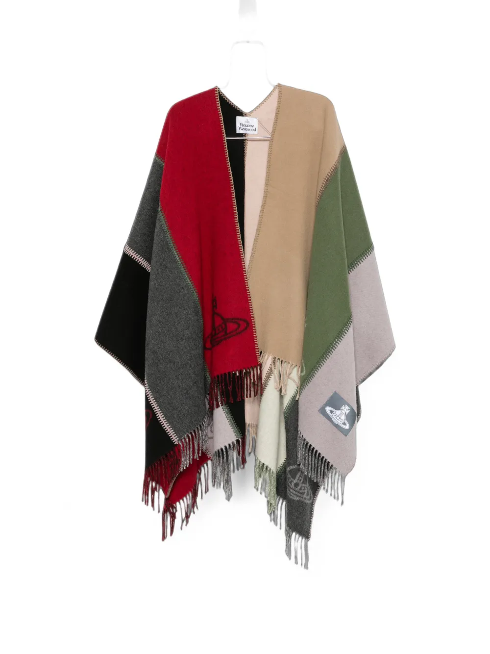 Vivienne Westwood Orb-print blanket poncho - Toni neutri