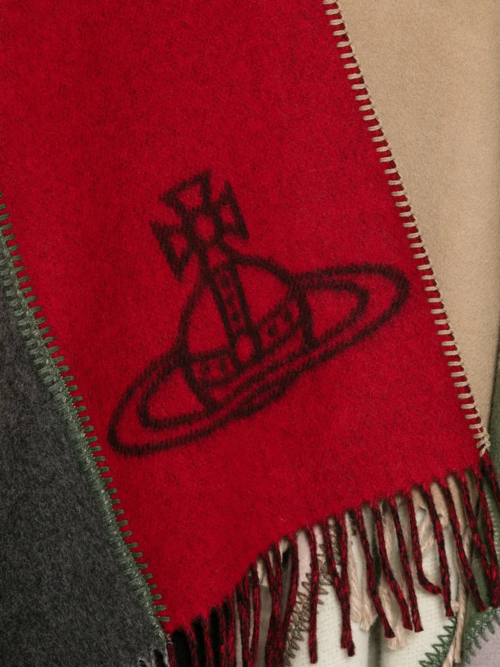 Vivienne Westwood Poncho met Orb-print Beige
