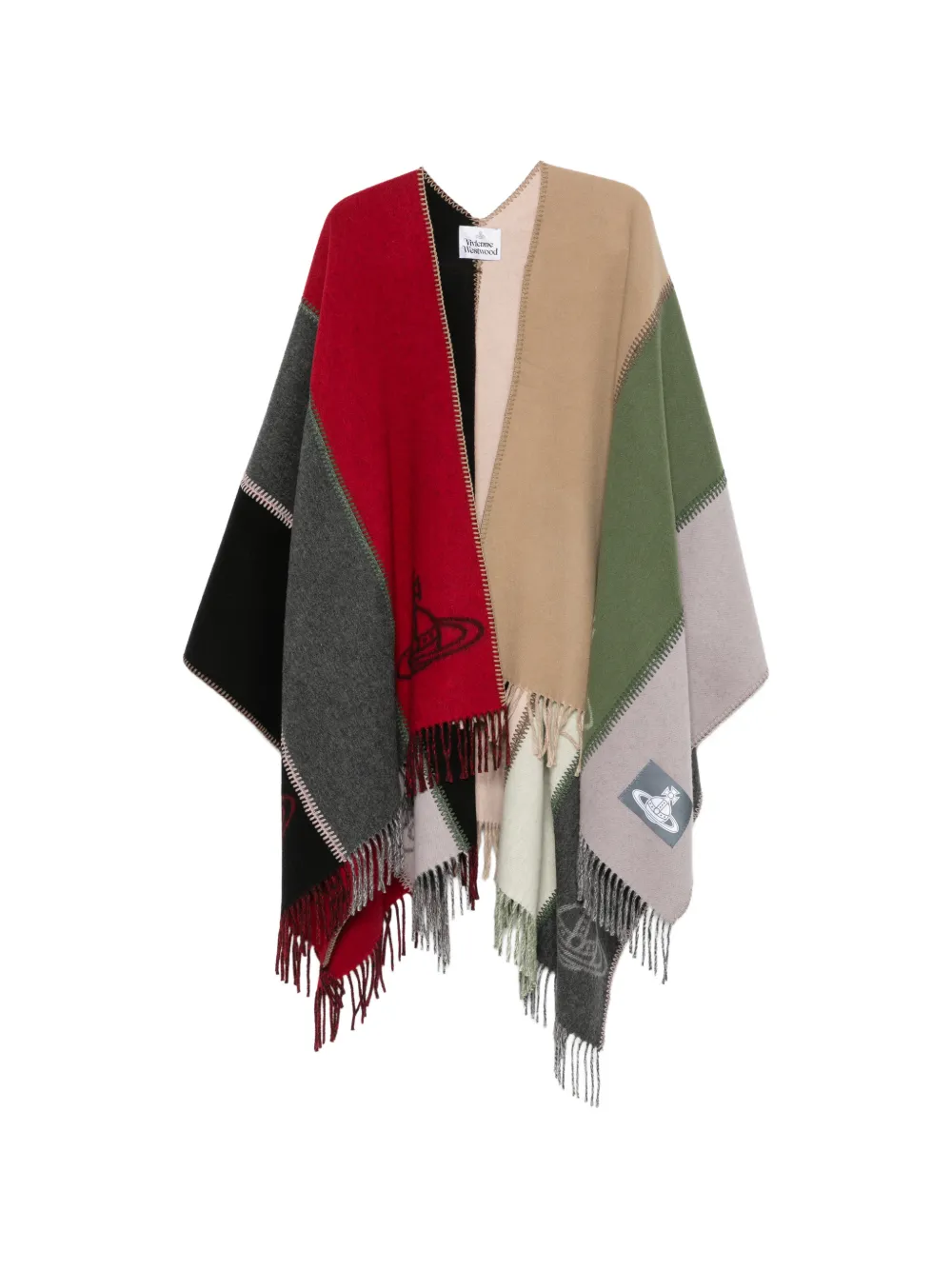 Vivienne Westwood Orb-print blanket poncho - Nude