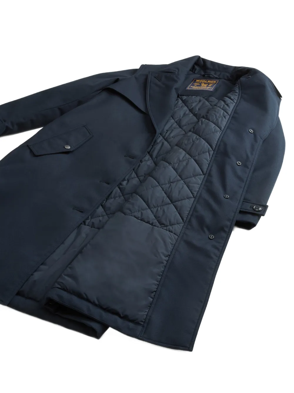 Woolrich belted button-fastening parka coat Blauw